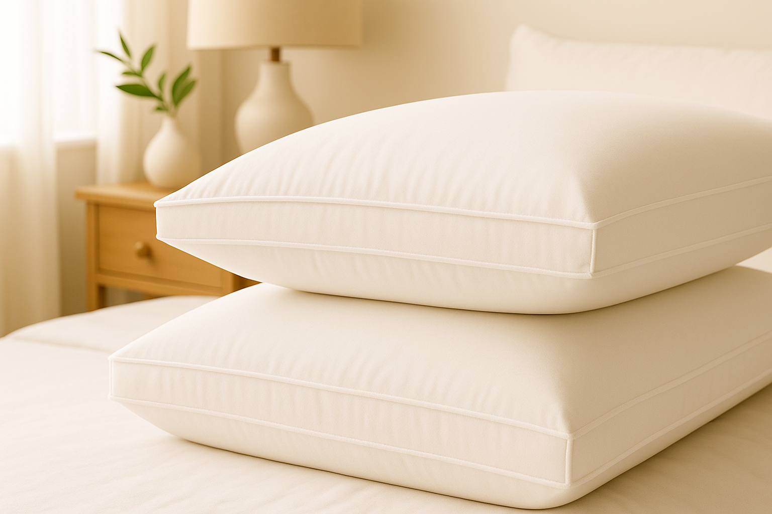 Luxury Box-Style Hotel Pillows – Egyptian Cotton & Hollowfibre Fill