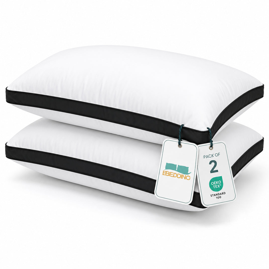 Luxury Box-Style Hotel Pillows – Egyptian Cotton & Hollowfibre Fill