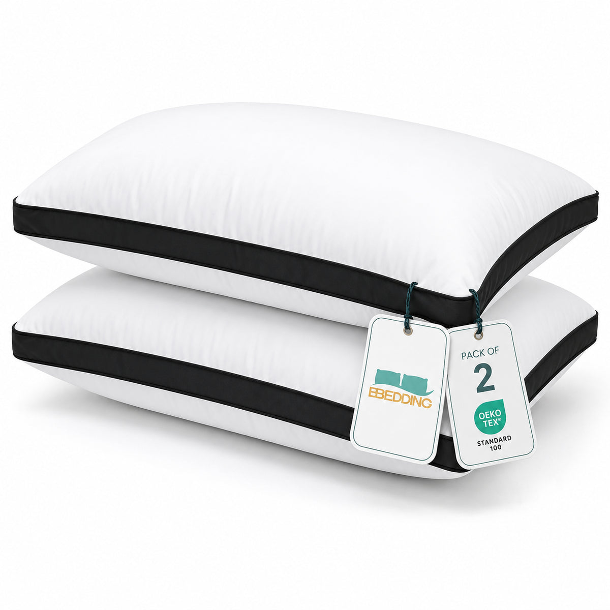 Luxury Box-Style Hotel Pillows – Egyptian Cotton & Hollowfibre Fill