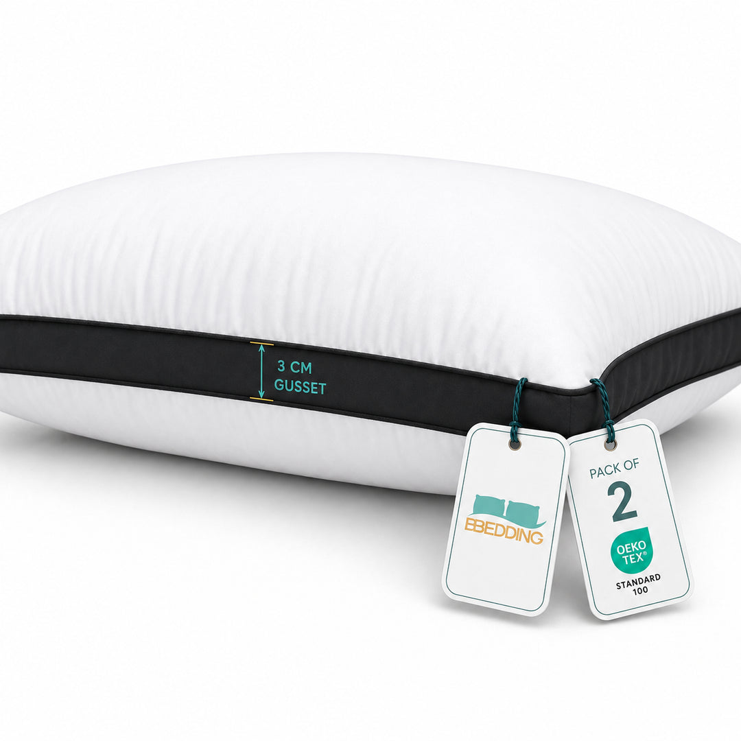Luxury Box-Style Hotel Pillows – Egyptian Cotton & Hollowfibre Fill