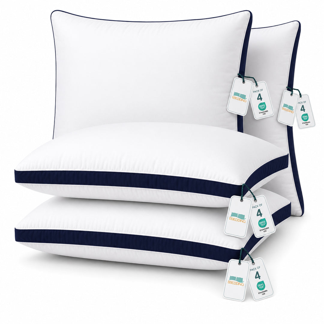 Luxury Box-Style Hotel Pillows – Egyptian Cotton & Hollowfibre Fill