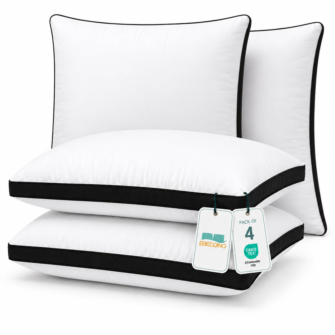 Luxury Box-Style Hotel Pillows – Egyptian Cotton & Hollowfibre Fill