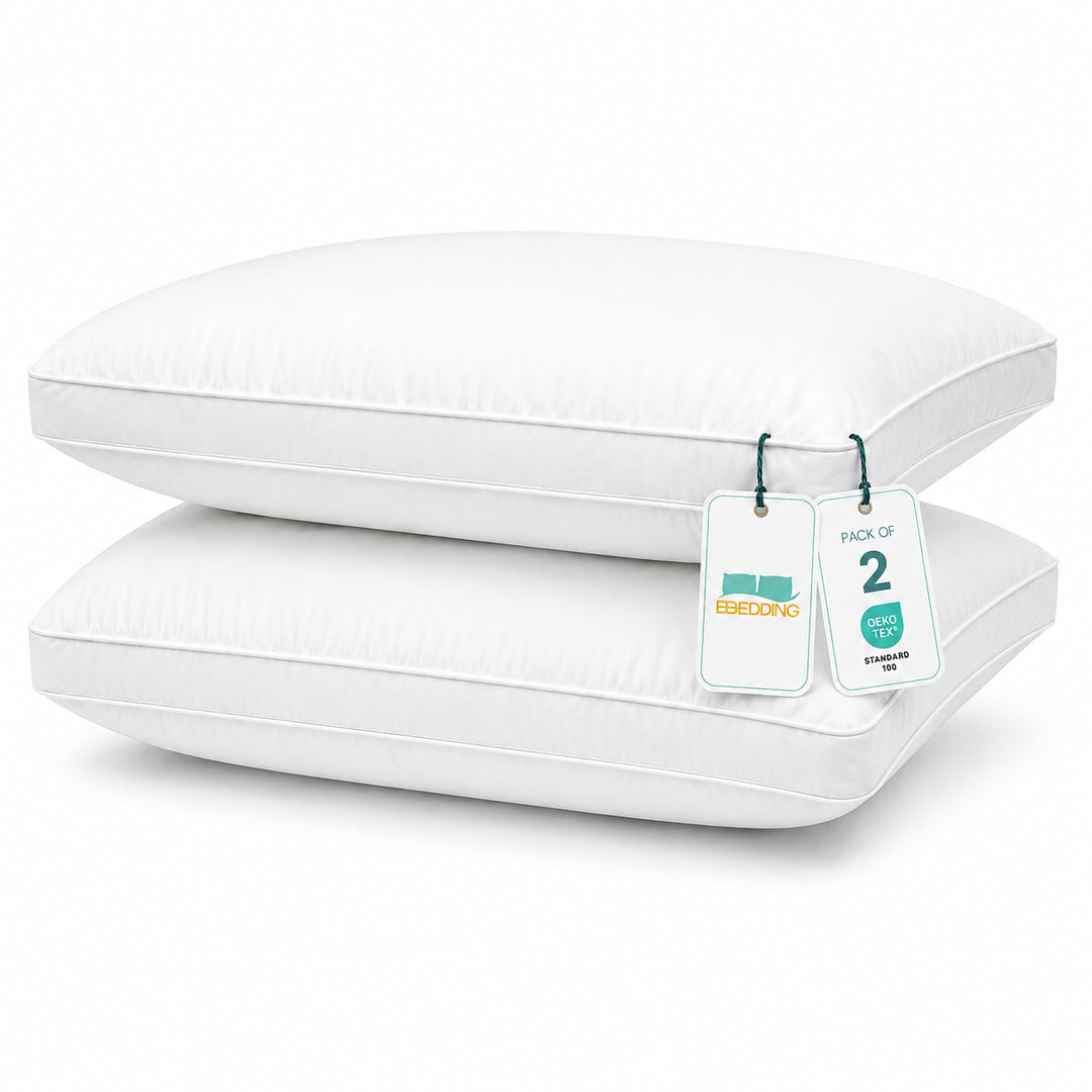 Luxury Box-Style Hotel Pillows – Egyptian Cotton & Hollowfibre Fill