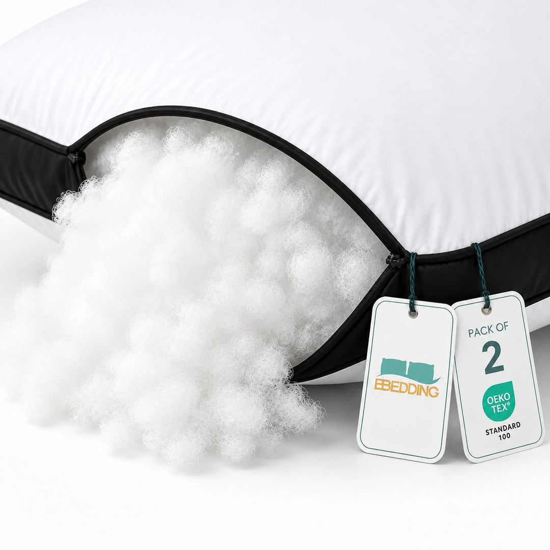 Luxury Box-Style Hotel Pillows – Egyptian Cotton & Hollowfibre Fill